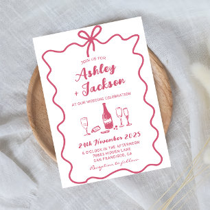 Faire-part de mariage de la corbeille en blanc ros