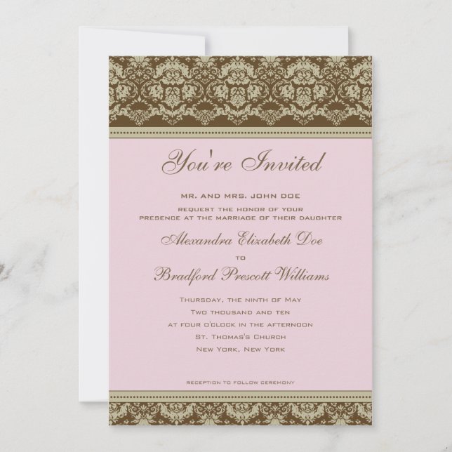 Faire-part de mariage de la dentelle antique Vinta (Devant)