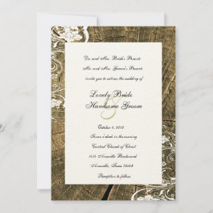 Faire-part de mariage de la dentelle des Arbres