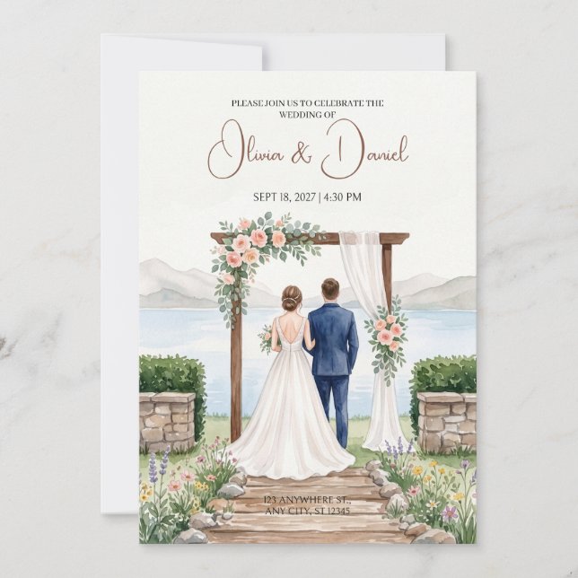 Faire-part de mariage de la mariée et du marié au  (Devant)