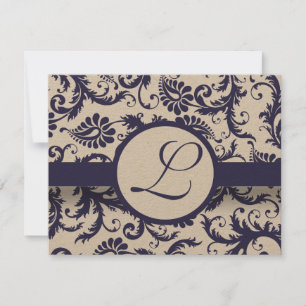 Faire-part de mariage de la Marine Damask Swils