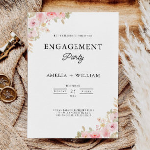 Faire-part de mariage de la partie d'engagement ro