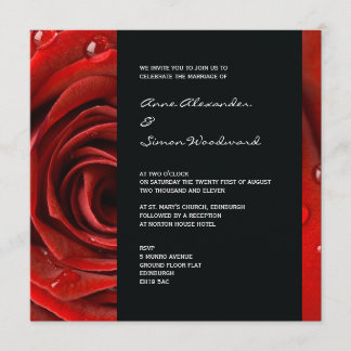 Faire-part de mariage de la Rose rouge moderne