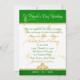 Faire-part de mariage de la Saint Patrick Claddaug