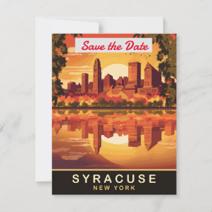 Faire-part de mariage de la skyline de Syracuse Ne