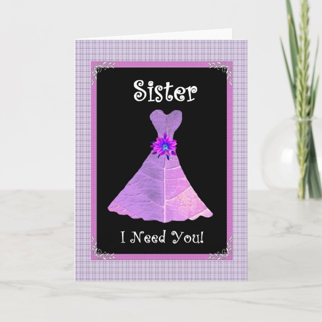 Faire-part de mariage de la sœur - Robe violette (Devant)