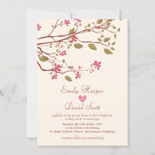 Faire-part de mariage de la succursale Sakura/Cher