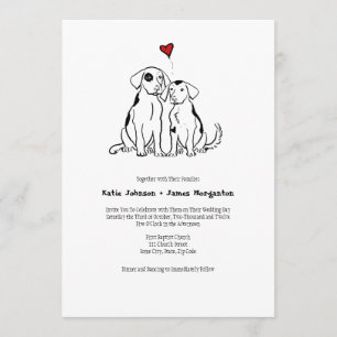 Faire-part de mariage de l'amour des chiots