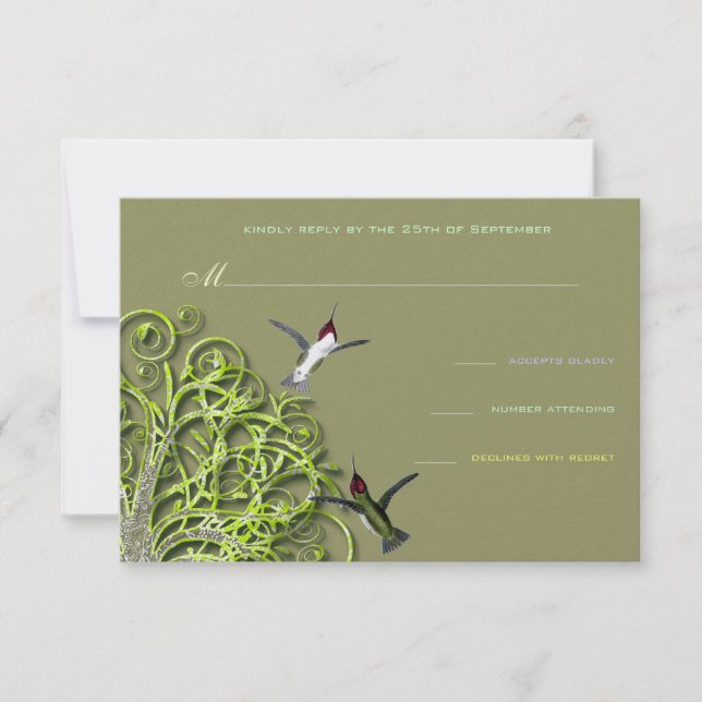 Faire-part de mariage de l'arbre de citron vert de (Devant)