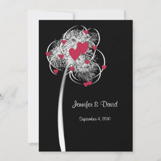 Faire-part de mariage de l'arbre Fireworks & Heart