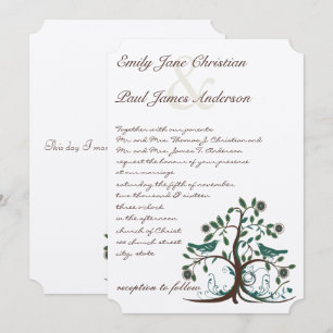 Faire-part de mariage de l'arbre Turquoise et Brow