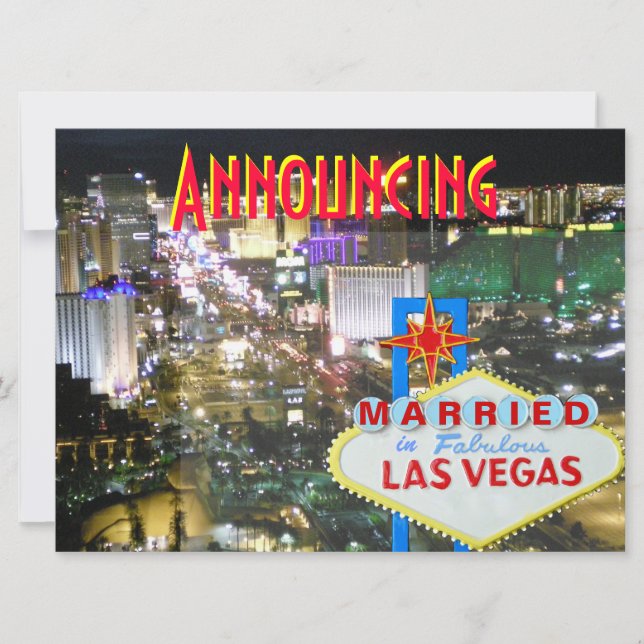 Faire-part de mariage de Las Vegas avec réception (Devant)