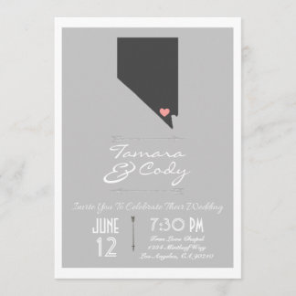 Faire-part de mariage de Las Vegas gris élégant,