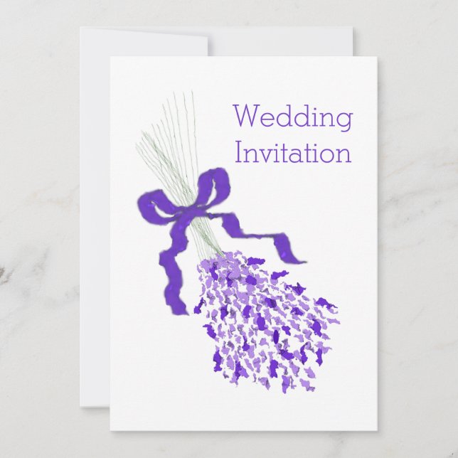 Faire-part de mariage de lavande (Devant)