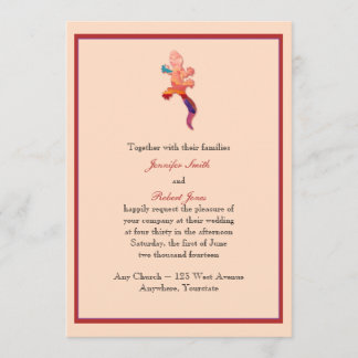Faire-part de mariage de lézard de coucher du