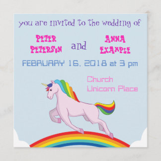 Faire-part de mariage de licorne