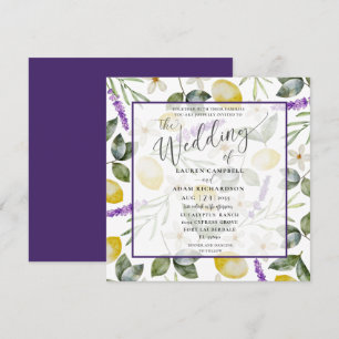 Faire-part de mariage de limonerie moderne citron