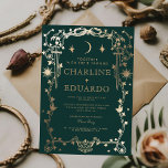 Faire-part de mariage de l'ornement d'ivoire vert<br><div class="desc">Bois vert ivoire Faire-part de mariage Les détails de ce modèle sont imprimés et non estampillés. Cependant,  la même conception avec l'estampillage de papier or est disponible dans notre collection</div>