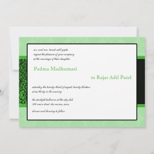 Faire-part de mariage de l'ornement floral indien