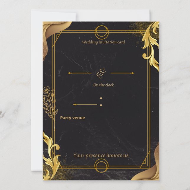 faire-part de mariage de luxe (Devant)