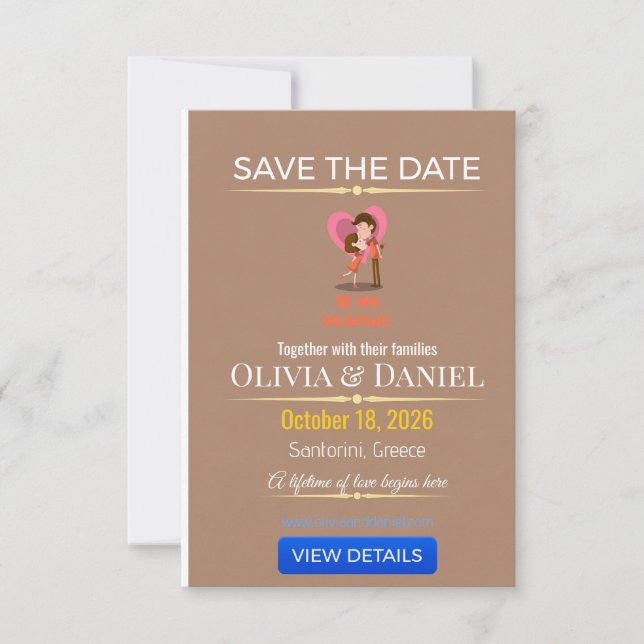 Faire-part de mariage de luxe Destination Save The (Devant)