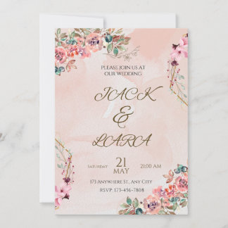 Faire-part de mariage de luxe rose