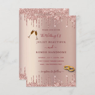 Faire-part de mariage de luxe Rose Gold Blush Driv
