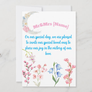 Faire-part de mariage de M. et Mme avec fleurs et