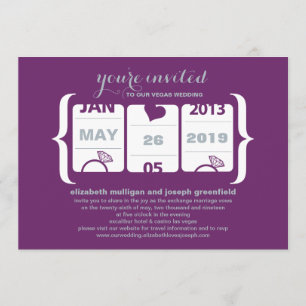 Faire-part de mariage de machine à sous