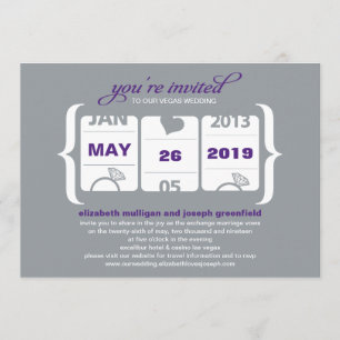 Faire-part de mariage de machine à sous