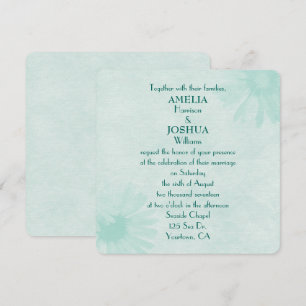 Faire-part de mariage de marguerite verte à menthe