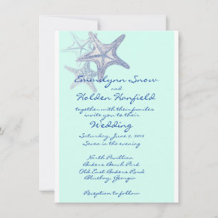 faire-part de mariage de mer bleu