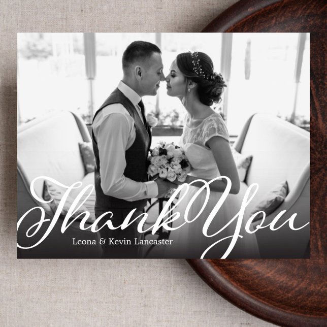 Faire-part de mariage de Merci de script classique (Créateur téléchargé)