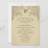 Faire-part de mariage de monogramme à rouleaux vap