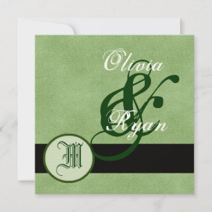 FAIRE-PART DE MARIAGE de monogramme VERT FOREST