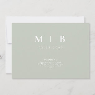 Faire-part de mariage de montage monogramme simple