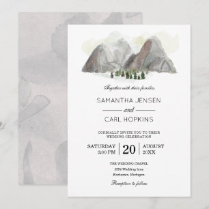 faire-part de mariage de montagne de l'eau