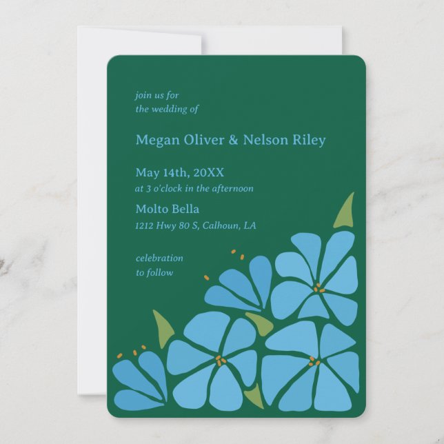Faire-part de mariage de Motif Super bleu (Devant)