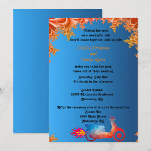 Faire-part de mariage de moto multicolore