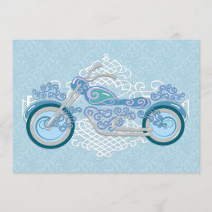 Faire-part de mariage de motocyclette romantique