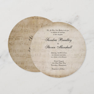 Faire-part de mariage de musique ancienne