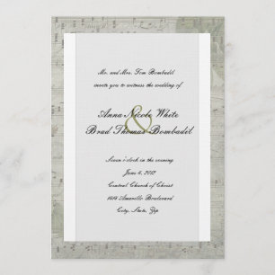 Faire-part de mariage de musique inversée Rose Vin