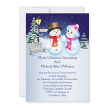 Faire-part de mariage De Neige Bleu Et Blanc