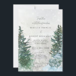 faire-part de mariage de neige des arbres d'hiver<br><div class="desc">Un paysage de montagne et de forêt rustique avec faire-part de mariage de neige et côté inverse assorti. Facile à modifier ou à supprimer les champs de texte disponibles pour personnaliser les informations avec vos propres détails pour une finition professionnelle et personnalisée. Beaucoup d'objets assortis dans cette collection d'hiver rustique....</div>