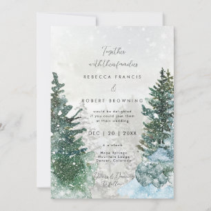 faire-part de mariage de neige des arbres d'hiver