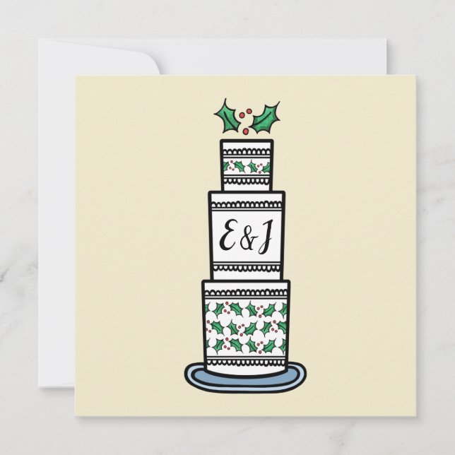 Faire-part de mariage de Noël personnalisée (Devant)