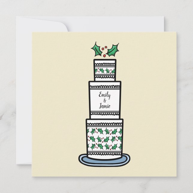 Faire-part de mariage de Noël personnalisée (Devant)