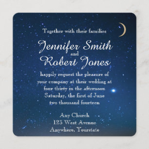 Faire-part de mariage de nuit étoilée