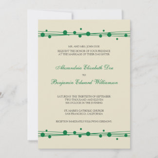 Faire-part de mariage de paille et points modernes