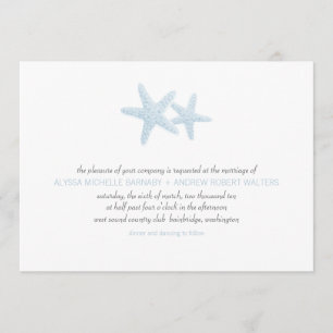 Faire-part de mariage de paires d'étoiles de mer